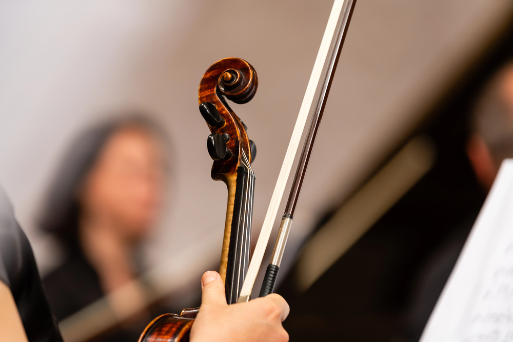 Musicisti durante una prova orchestrale
