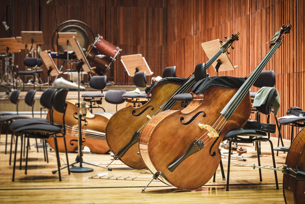 Orchestra sul palco durante un concerto in teatro